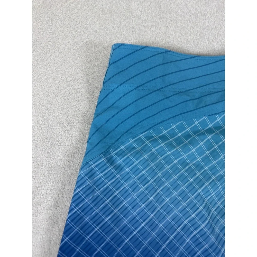 Billabong Fluid Pro Board Shorts Mens 31 Blue Gradient Grid Recycled Swim Trunks